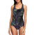 Tropical Palm Leaves Pattern Brightness One Piece Swimsuit-JTAMIGO.COM