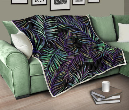 Tropical Palm Leaves Pattern Brightness Premium Quilt-JTAMIGO.COM