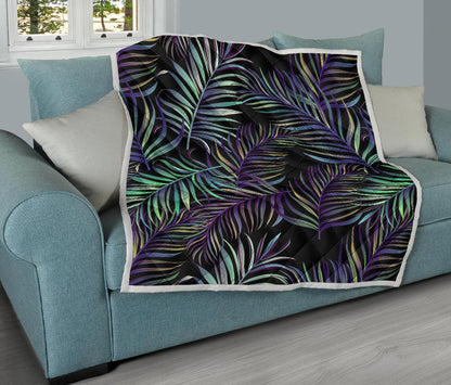Tropical Palm Leaves Pattern Brightness Premium Quilt-JTAMIGO.COM