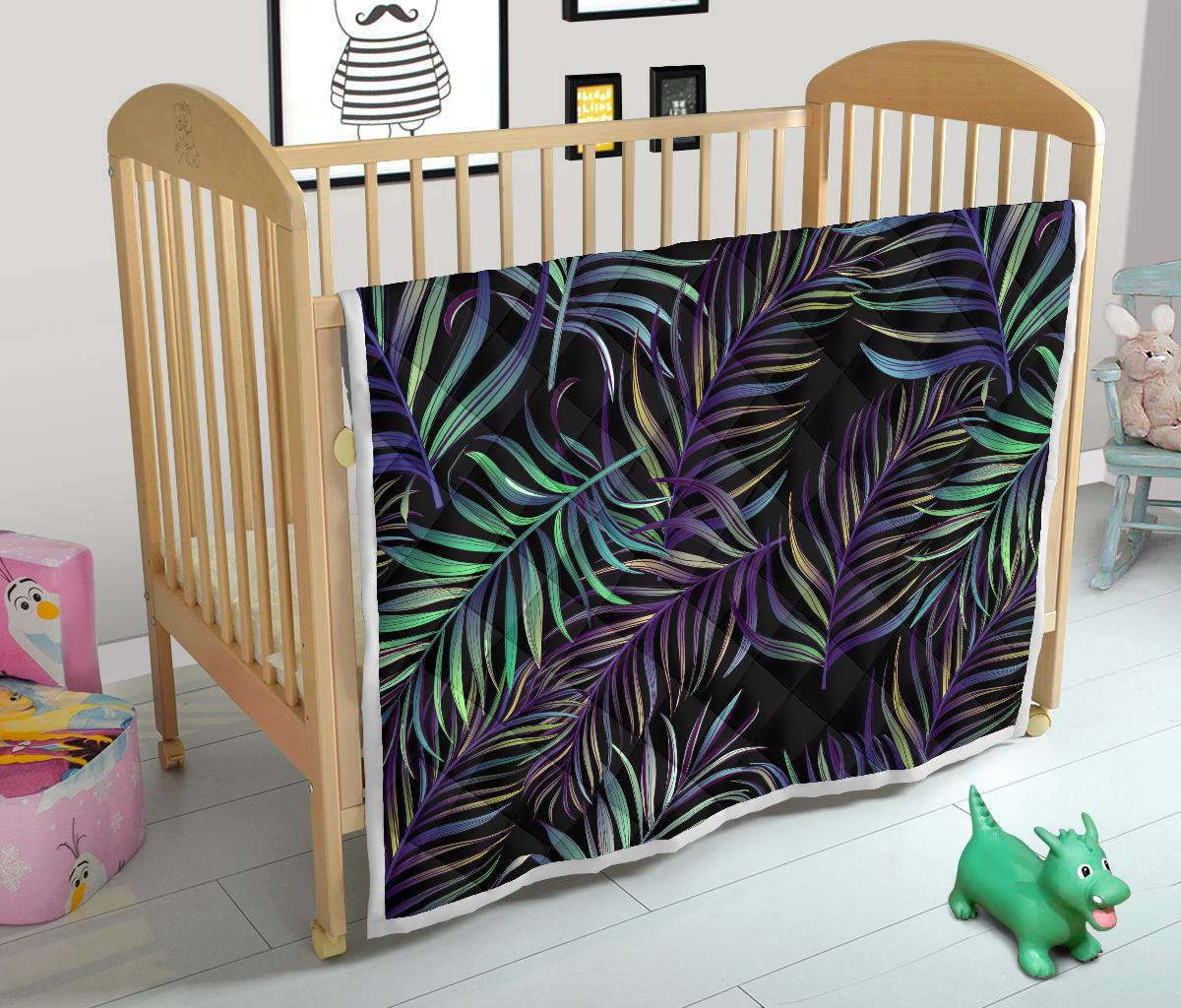 Tropical Palm Leaves Pattern Brightness Premium Quilt-JTAMIGO.COM