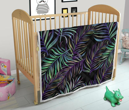 Tropical Palm Leaves Pattern Brightness Premium Quilt-JTAMIGO.COM