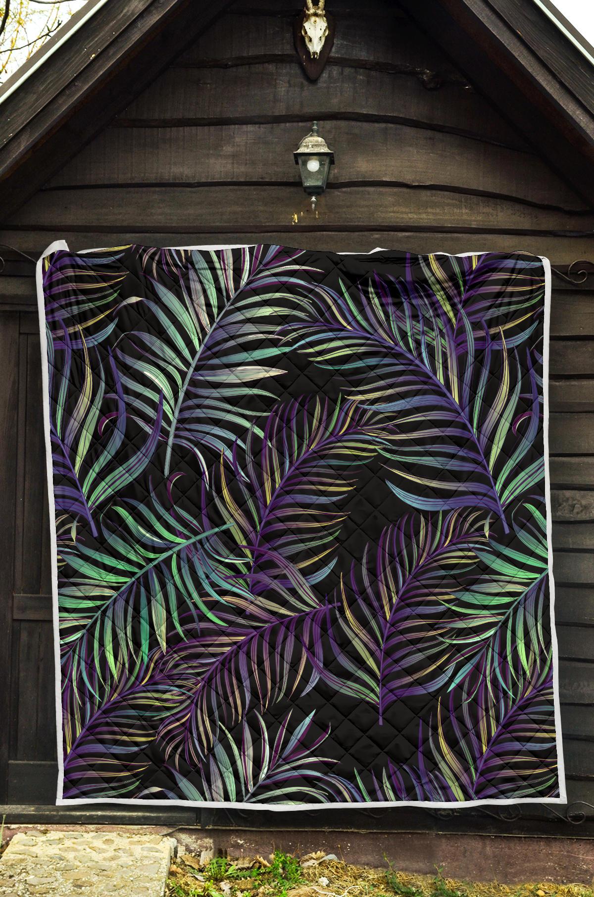 Tropical Palm Leaves Pattern Brightness Premium Quilt-JTAMIGO.COM
