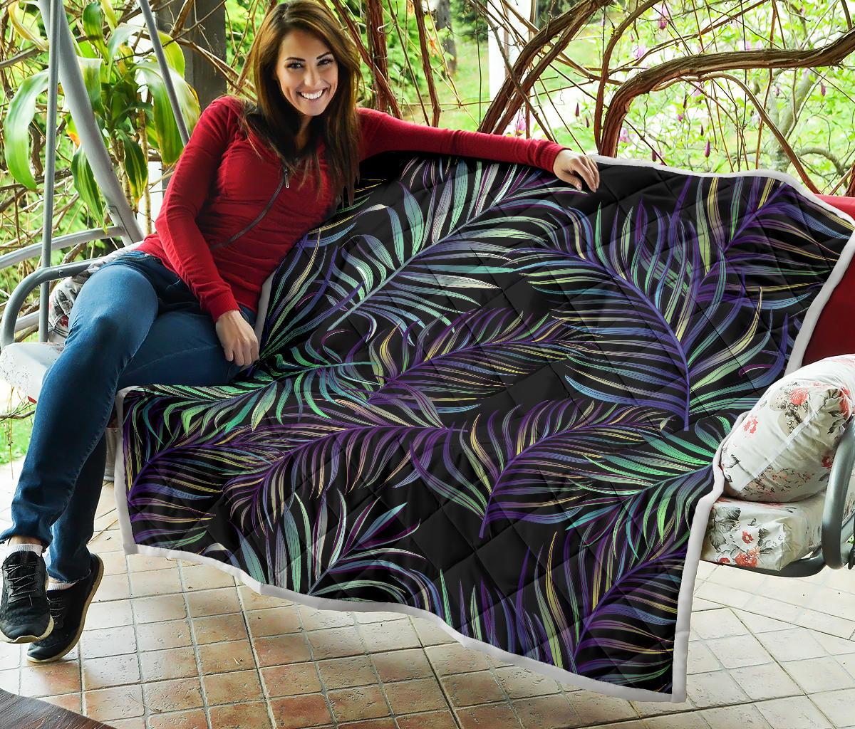 Tropical Palm Leaves Pattern Brightness Premium Quilt-JTAMIGO.COM