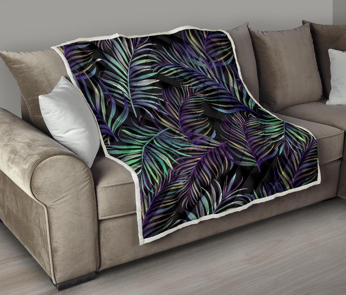Tropical Palm Leaves Pattern Brightness Premium Quilt-JTAMIGO.COM