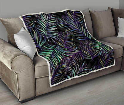 Tropical Palm Leaves Pattern Brightness Premium Quilt-JTAMIGO.COM