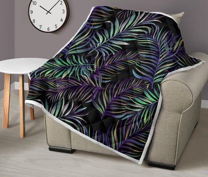 Tropical Palm Leaves Pattern Brightness Premium Quilt-JTAMIGO.COM