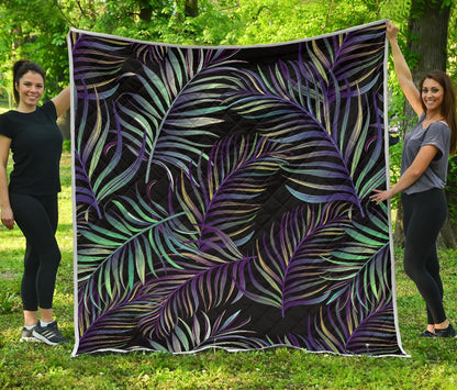 Tropical Palm Leaves Pattern Brightness Premium Quilt-JTAMIGO.COM