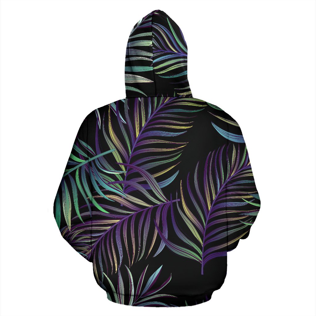 Tropical Palm Leaves Pattern Brightness Pullover Hoodie