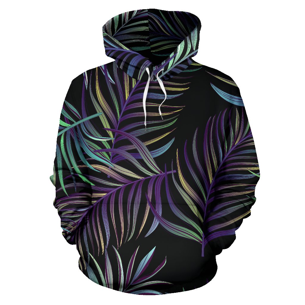Tropical Palm Leaves Pattern Brightness Pullover Hoodie