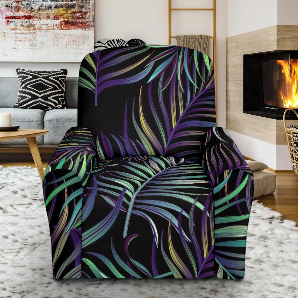 Tropical Palm Leaves Pattern Brightness Single Sofa Slipcover -JTAMIGO.COM