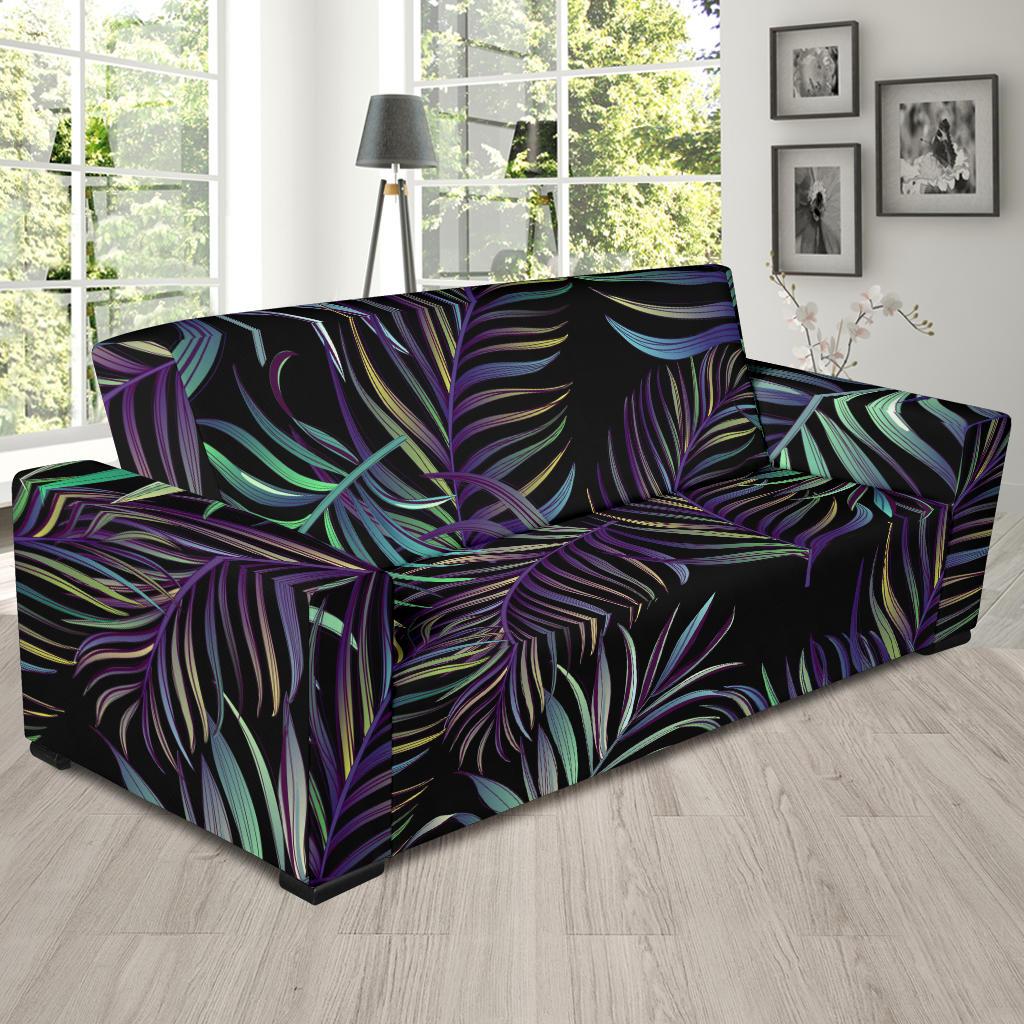 Tropical Palm Leaves Pattern Brightness Sofa Slipcover-JTAMIGO.COM