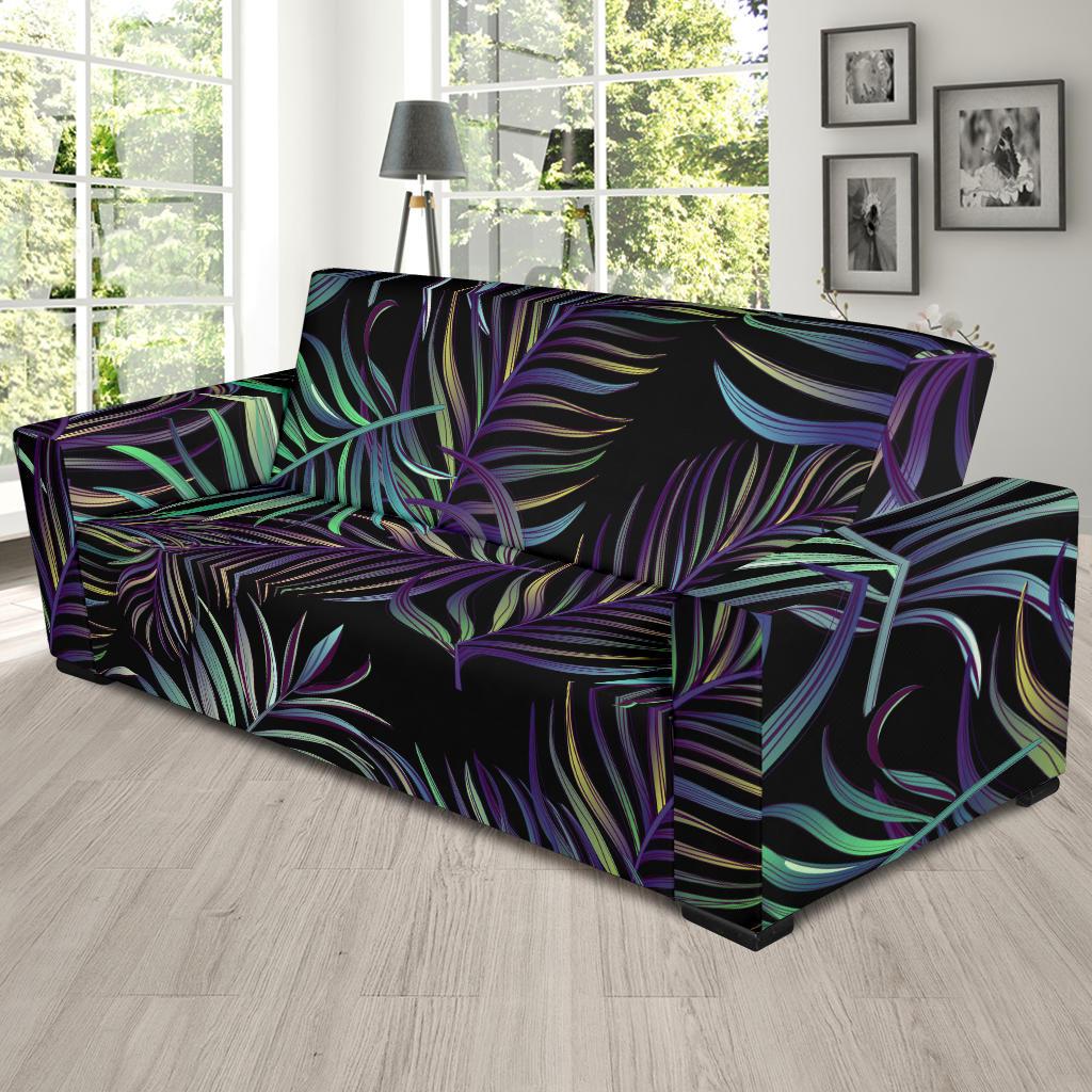 Tropical Palm Leaves Pattern Brightness Sofa Slipcover-JTAMIGO.COM