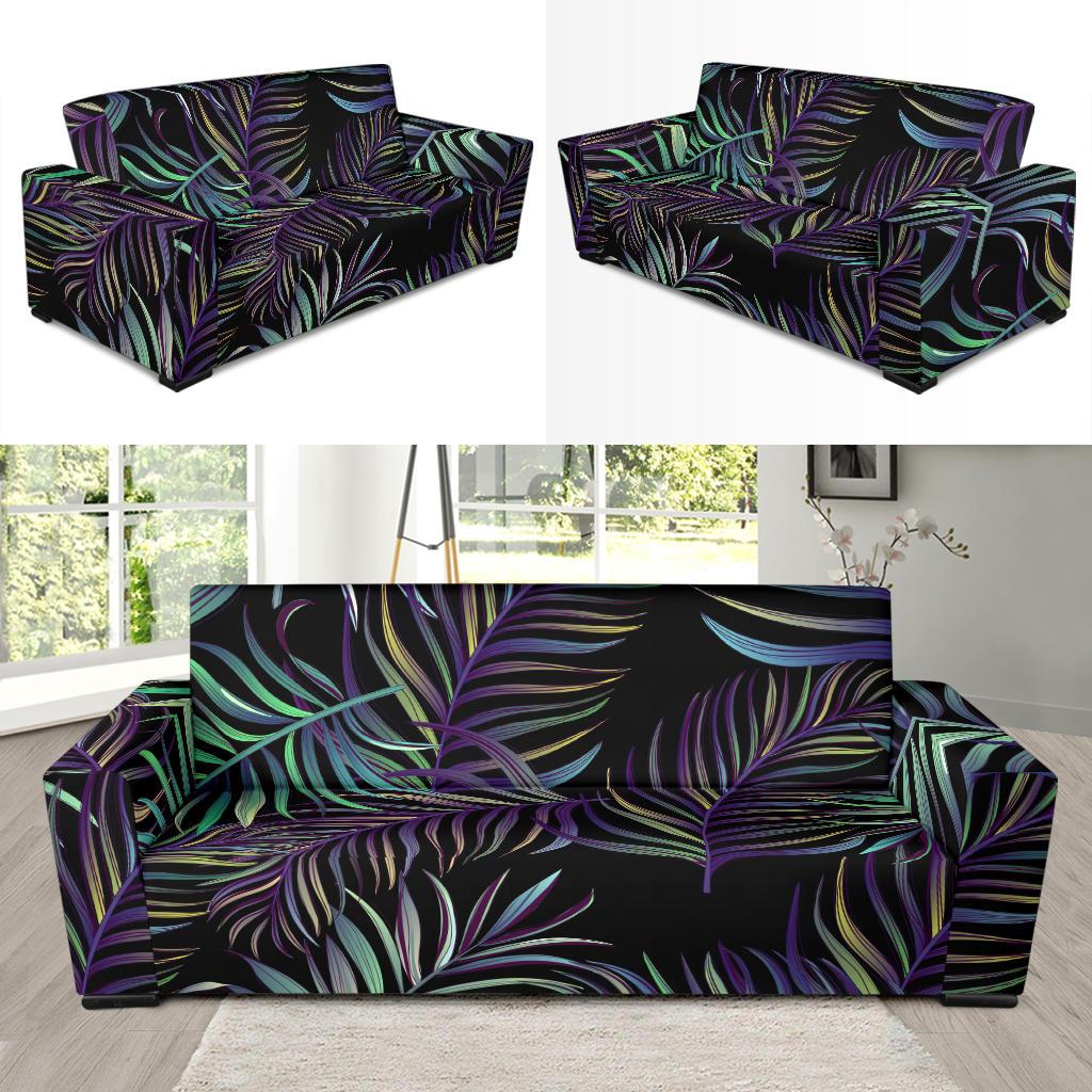 Tropical Palm Leaves Pattern Brightness Sofa Slipcover-JTAMIGO.COM