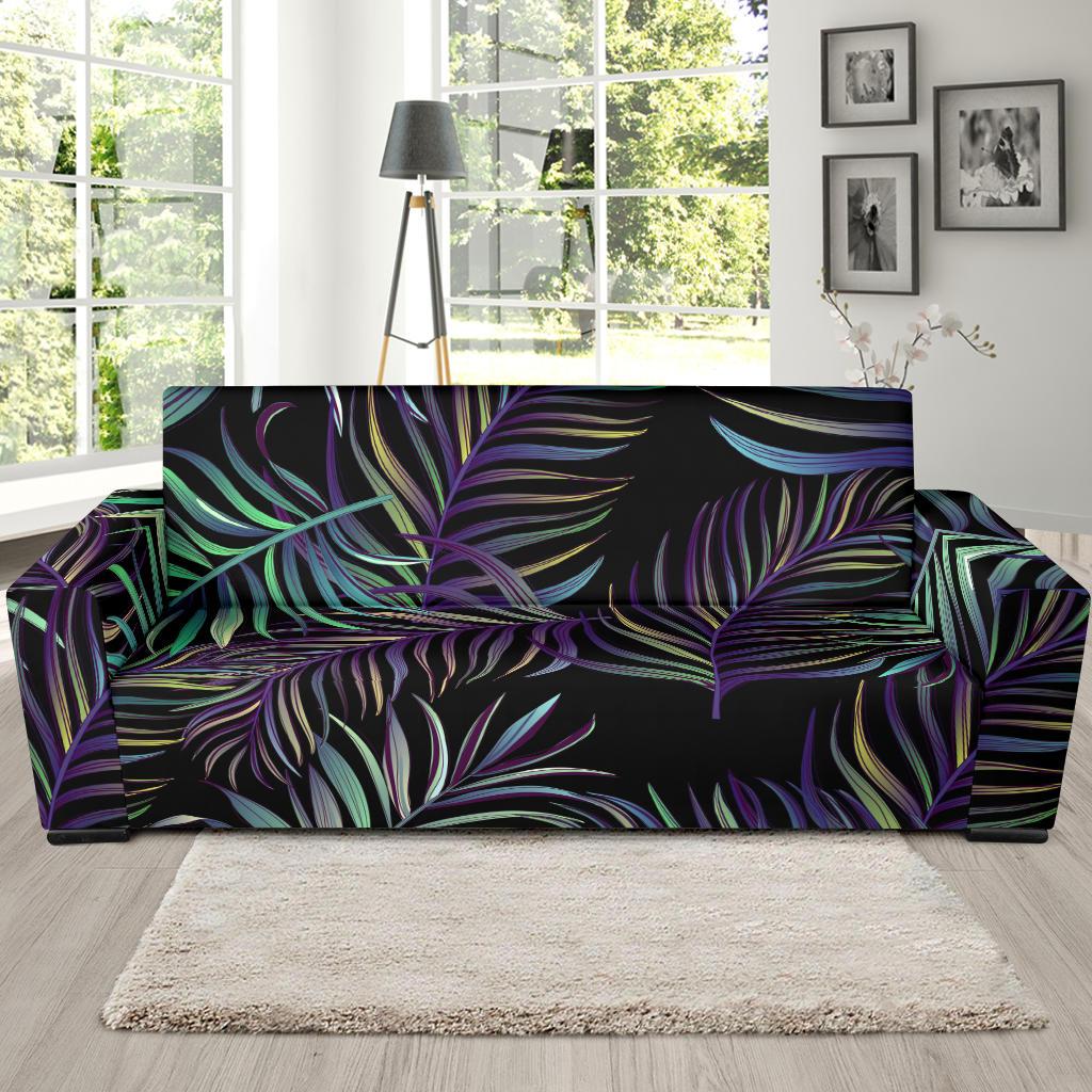 Tropical Palm Leaves Pattern Brightness Sofa Slipcover-JTAMIGO.COM