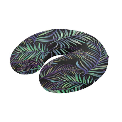 Tropical Palm Leaves Pattern Brightness U-Shaped Travel Neck Pillow-JTAMIGO.COM