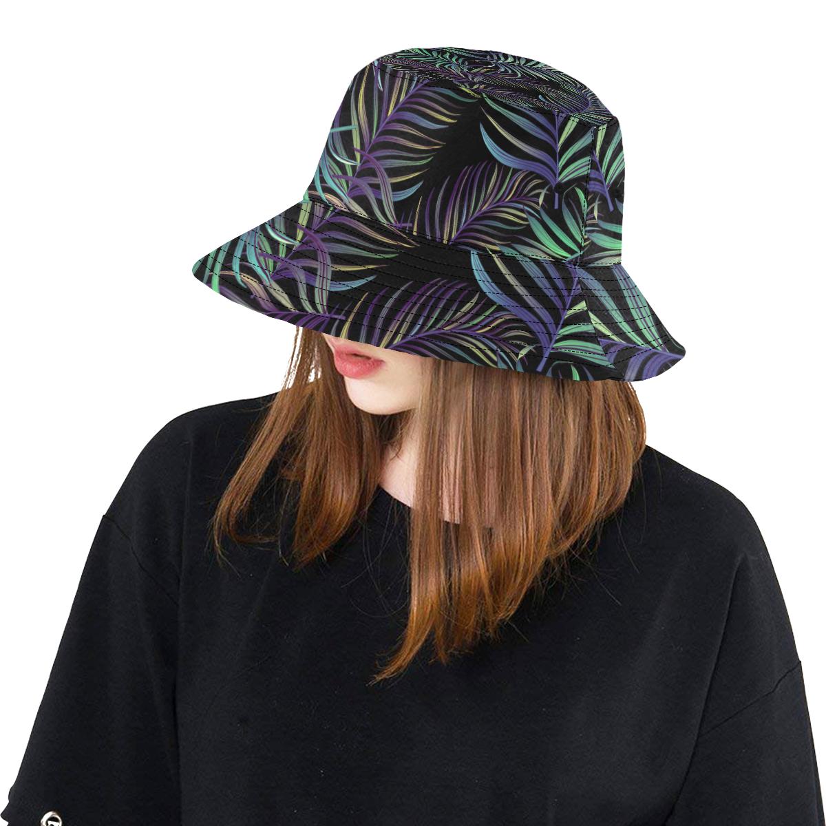 Tropical Palm Leaves Pattern Brightness Unisex Bucket Hat