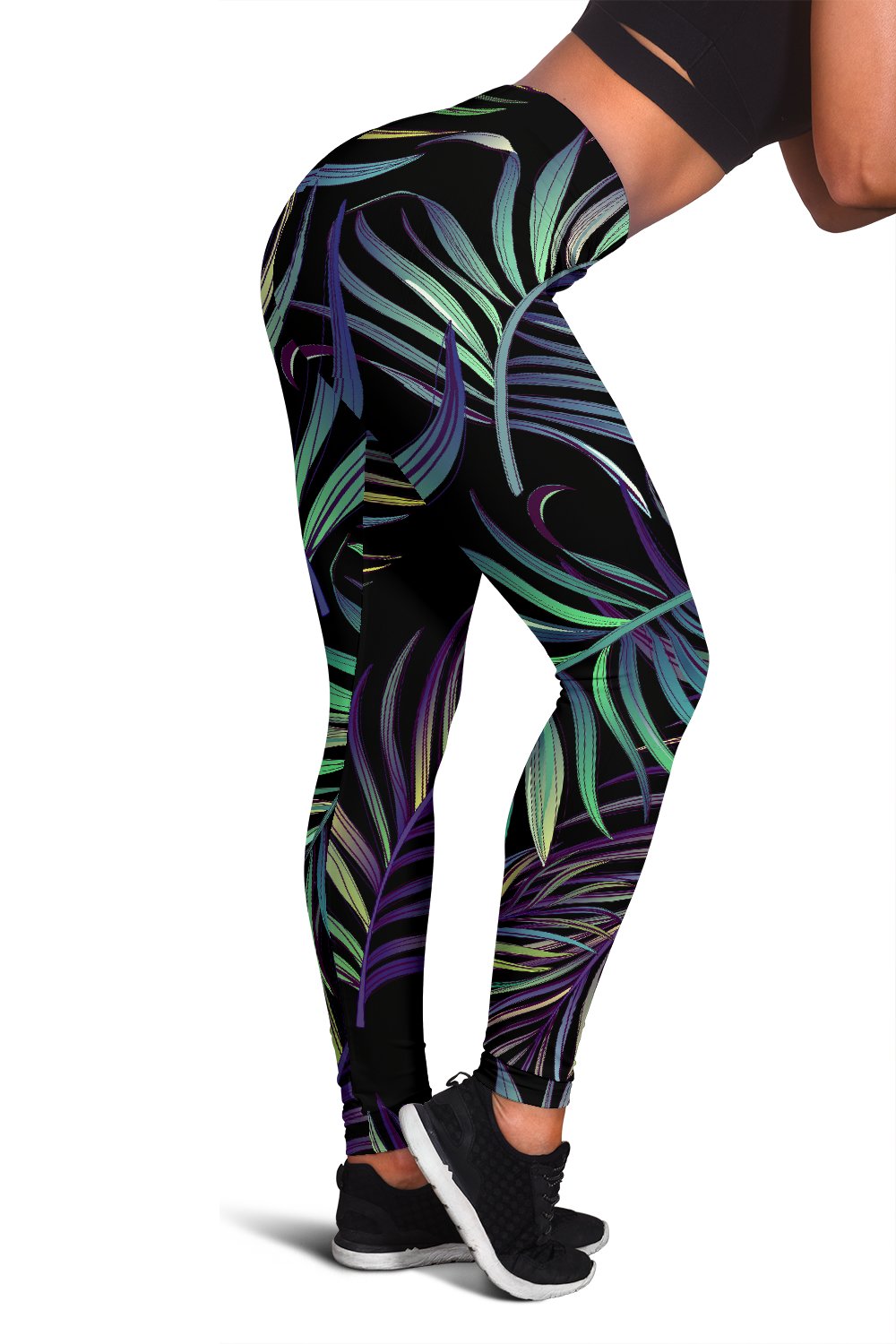 Tropical Palm Leaves Pattern Brightness Women Leggings