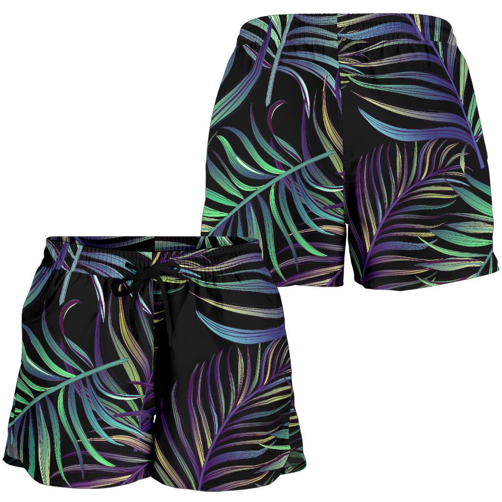 Tropical Palm Leaves Pattern Brightness Women Shorts-JTAMIGO.COM