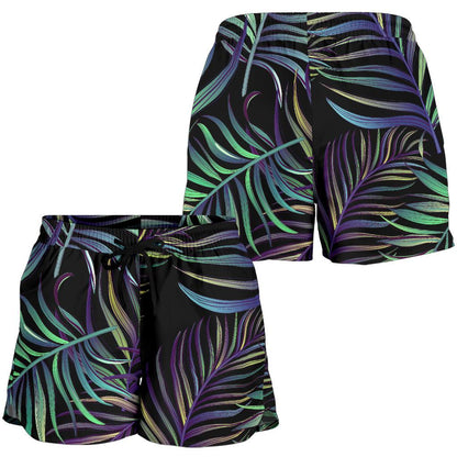 Tropical Palm Leaves Pattern Brightness Women Shorts-JTAMIGO.COM