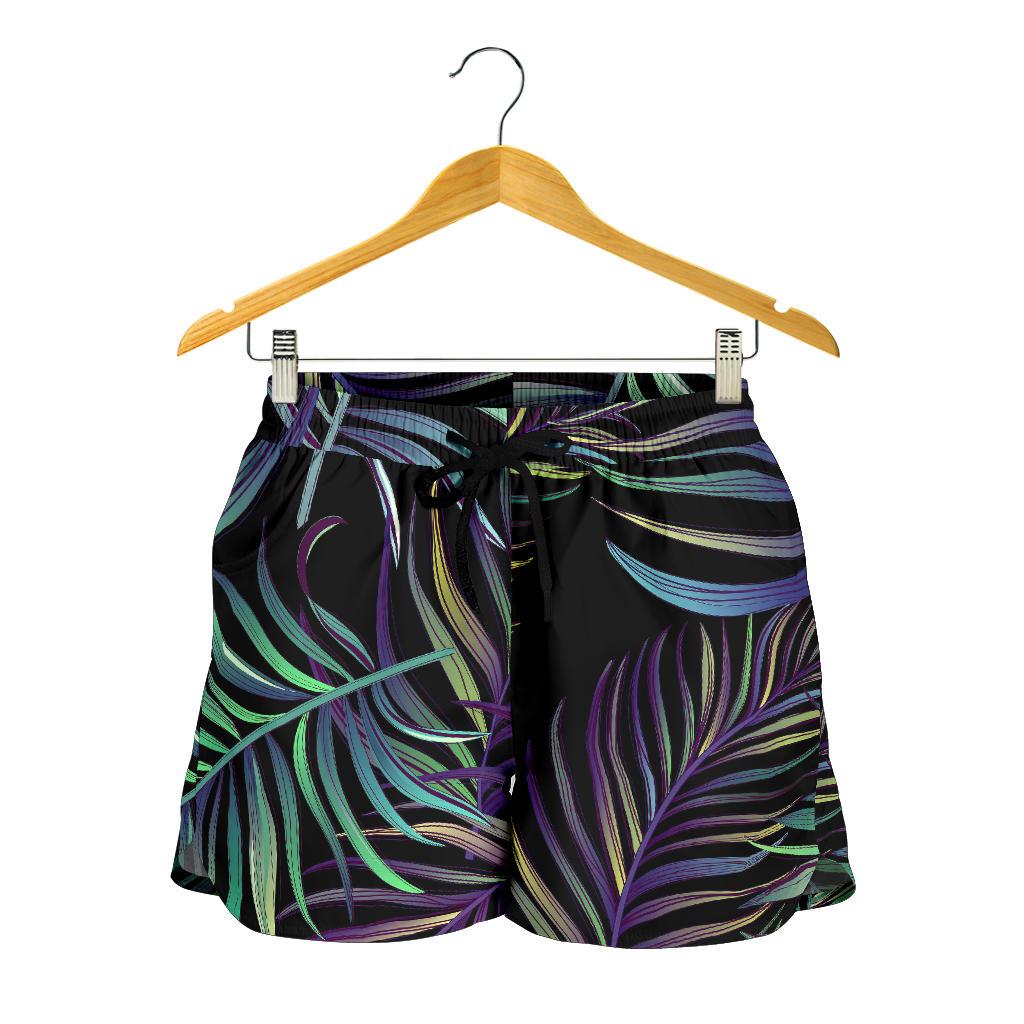 Tropical Palm Leaves Pattern Brightness Women Shorts-JTAMIGO.COM