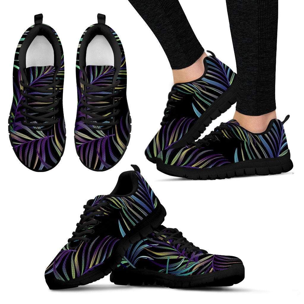 Tropical Palm Leaves Pattern Brightness Women Sneakers Shoes