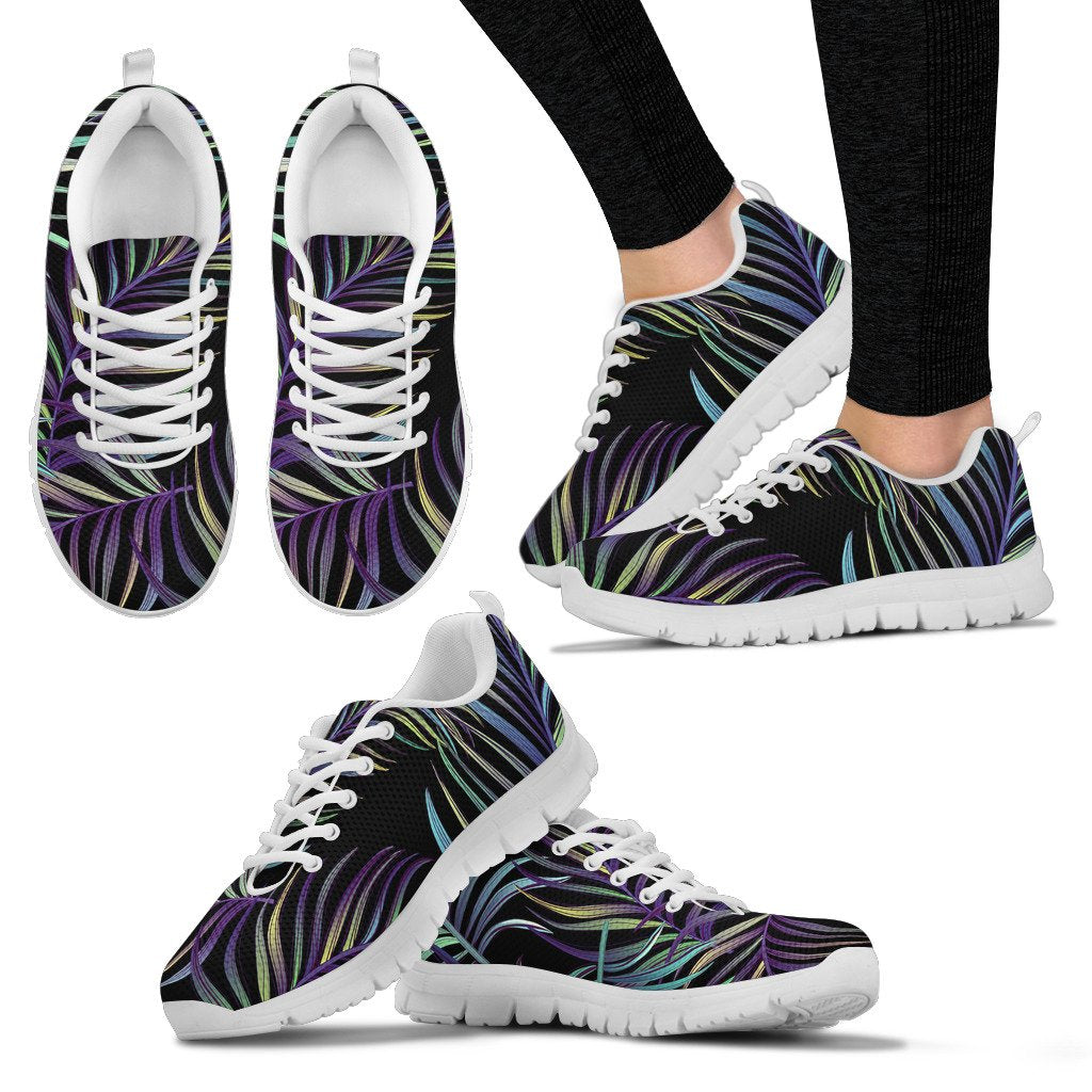 Tropical Palm Leaves Pattern Brightness Women Sneakers Shoes
