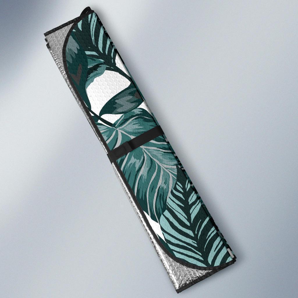 Tropical Palm Leaves Pattern Car Sun Shade For Windshield