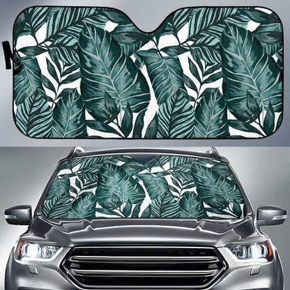 Tropical Palm Leaves Pattern Car Sun Shade For Windshield
