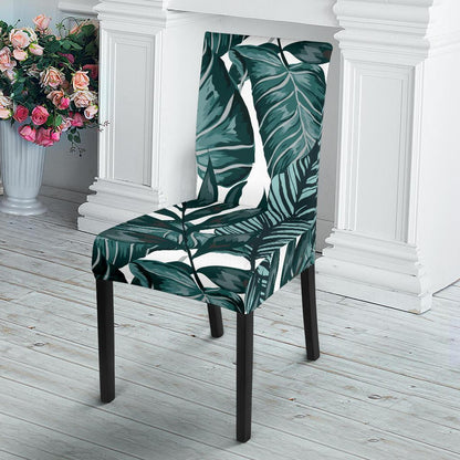 Tropical Palm Leaves Pattern Dining Chair Slipcover-JTAMIGO.COM