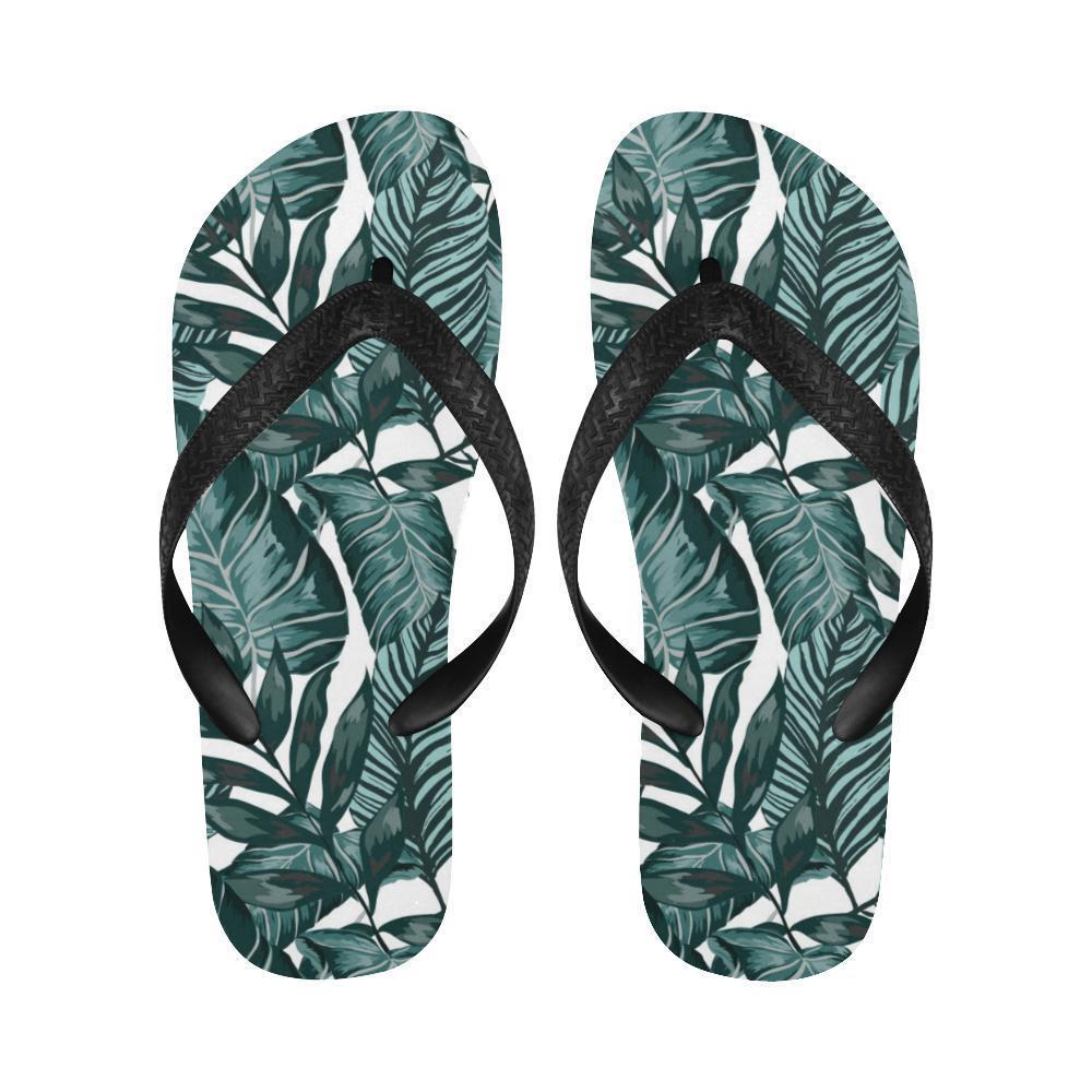 Tropical Palm Leaves Pattern Flip Flops-JTAMIGO.COM