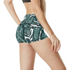 Tropical Palm Leaves Pattern High Waisted Spandex Shorts-JTAMIGO.COM