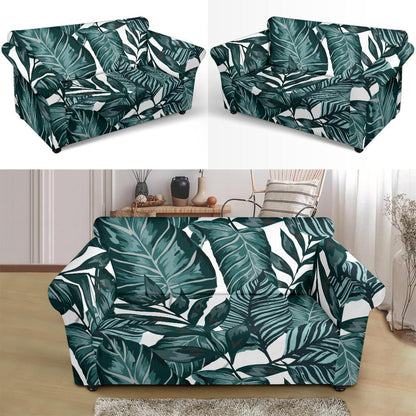 Tropical Palm Leaves Pattern Loveseat Slipcover-JTAMIGO.COM