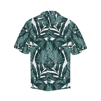 Tropical Palm Leaves Pattern Men Aloha Hawaiian Shirt