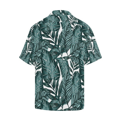 Tropical Palm Leaves Pattern Men Aloha Hawaiian Shirt