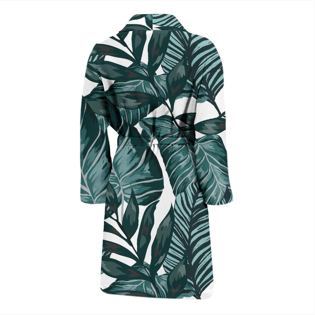 Tropical Palm Leaves Pattern Men Bath Robe-JTAMIGO.COM