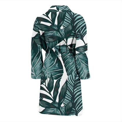 Tropical Palm Leaves Pattern Men Bath Robe-JTAMIGO.COM