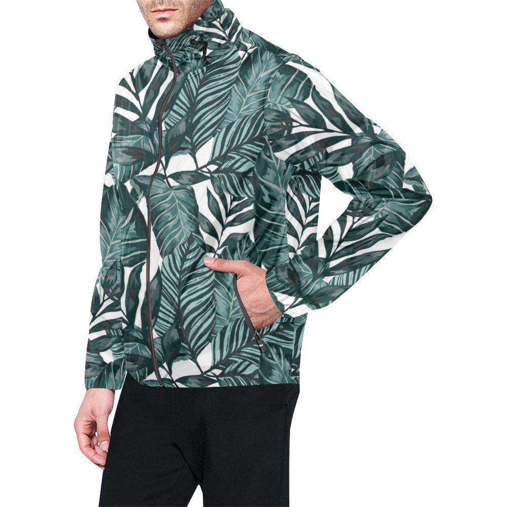 Tropical Palm Leaves Pattern Men Windbreaker Jacket-JTAMIGO.COM