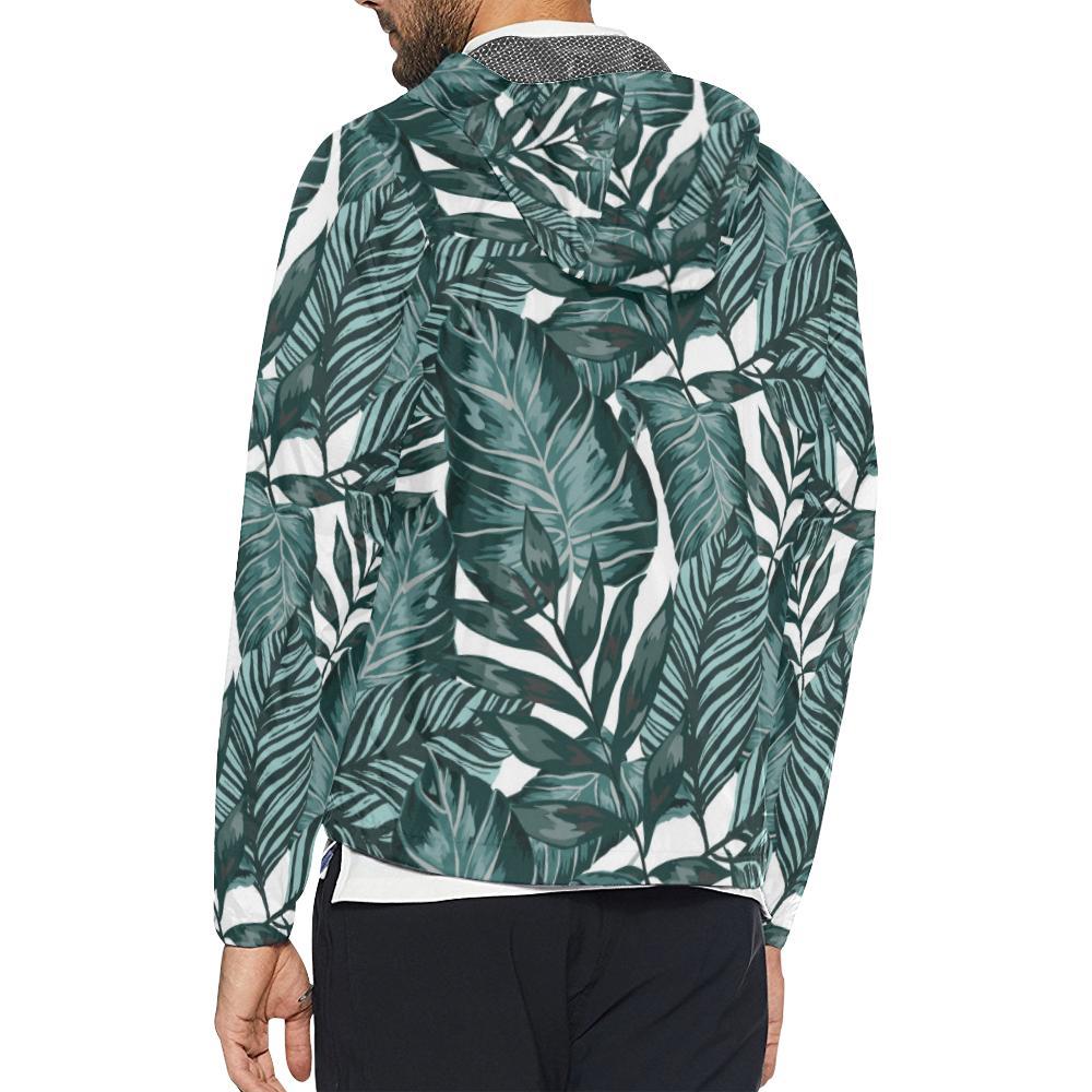 Tropical Palm Leaves Pattern Men Windbreaker Jacket-JTAMIGO.COM