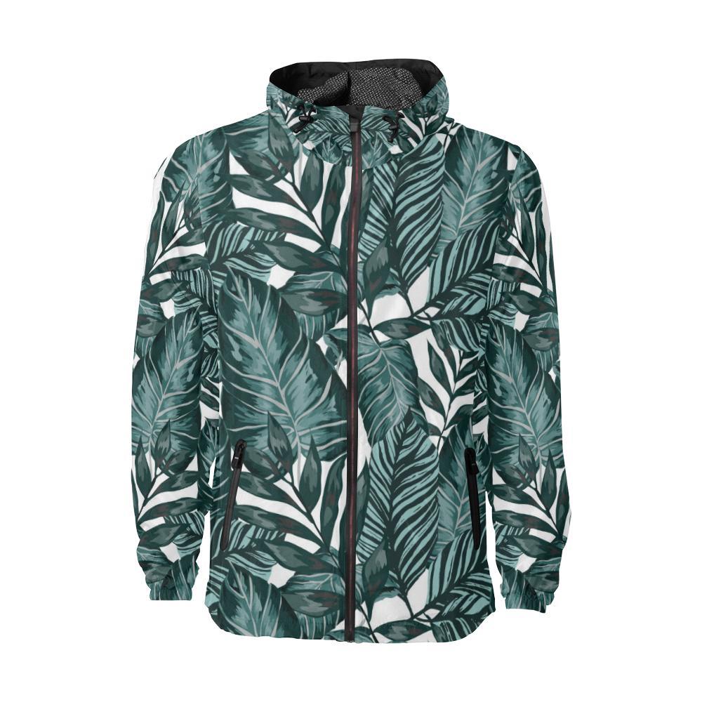 Tropical Palm Leaves Pattern Men Windbreaker Jacket-JTAMIGO.COM
