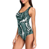 Tropical Palm Leaves Pattern One Piece Swimsuit-JTAMIGO.COM