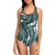 Tropical Palm Leaves Pattern One Piece Swimsuit-JTAMIGO.COM