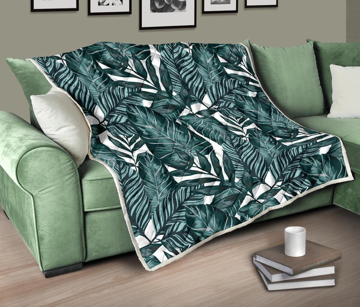 Tropical Palm Leaves Pattern Premium Quilt-JTAMIGO.COM