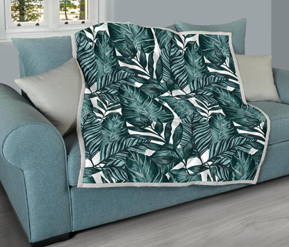Tropical Palm Leaves Pattern Premium Quilt-JTAMIGO.COM