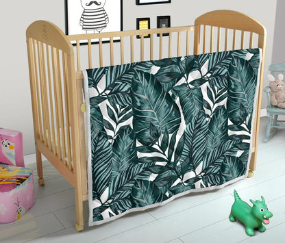 Tropical Palm Leaves Pattern Premium Quilt-JTAMIGO.COM