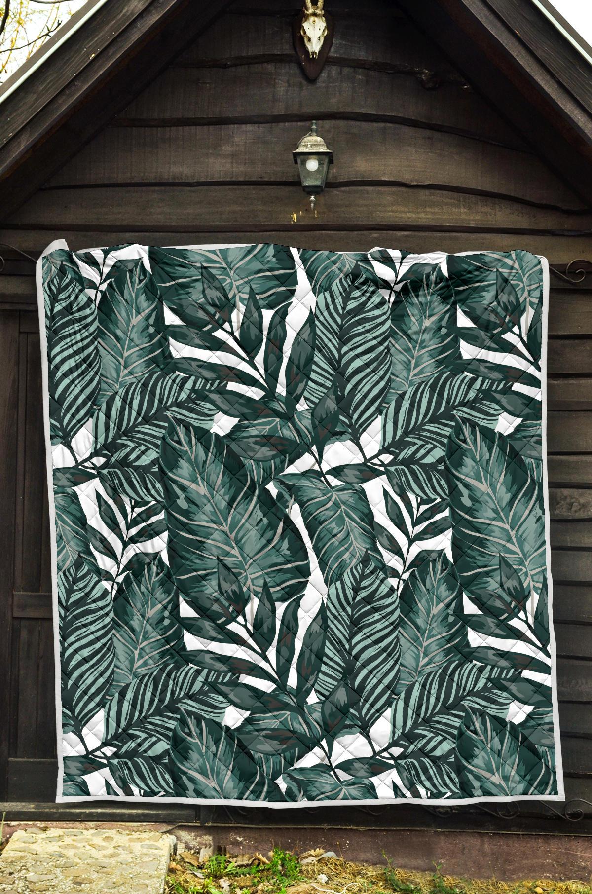 Tropical Palm Leaves Pattern Premium Quilt-JTAMIGO.COM