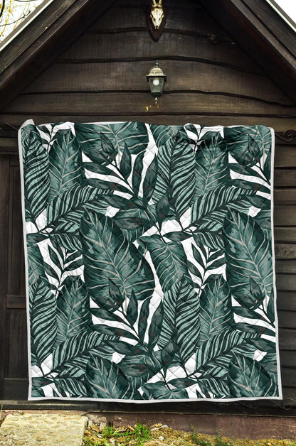 Tropical Palm Leaves Pattern Premium Quilt-JTAMIGO.COM