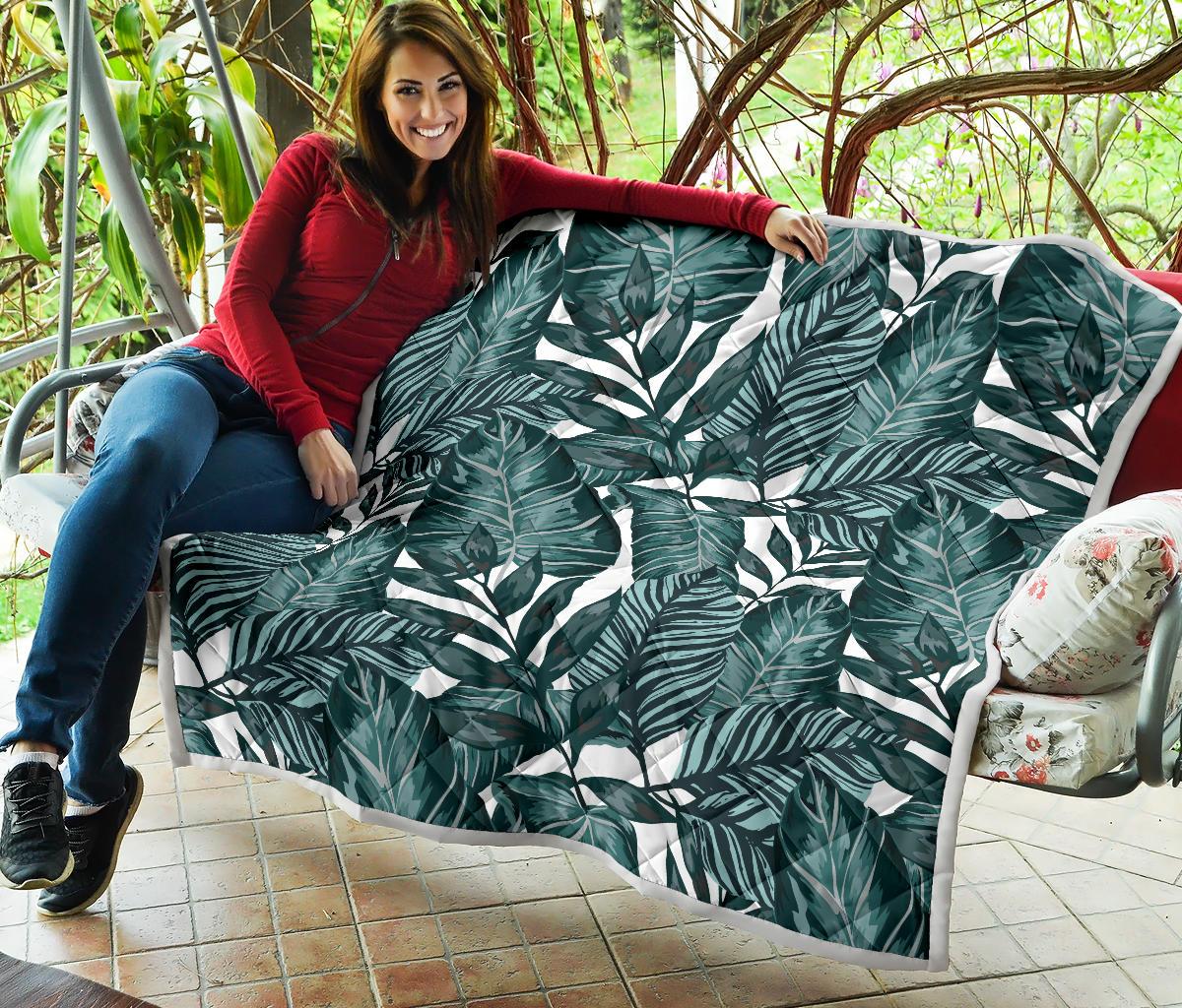 Tropical Palm Leaves Pattern Premium Quilt-JTAMIGO.COM