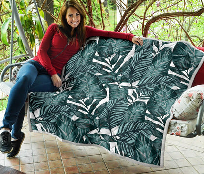 Tropical Palm Leaves Pattern Premium Quilt-JTAMIGO.COM