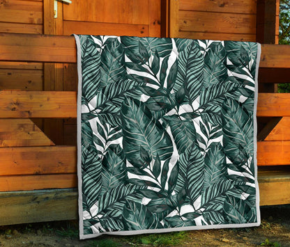 Tropical Palm Leaves Pattern Premium Quilt-JTAMIGO.COM