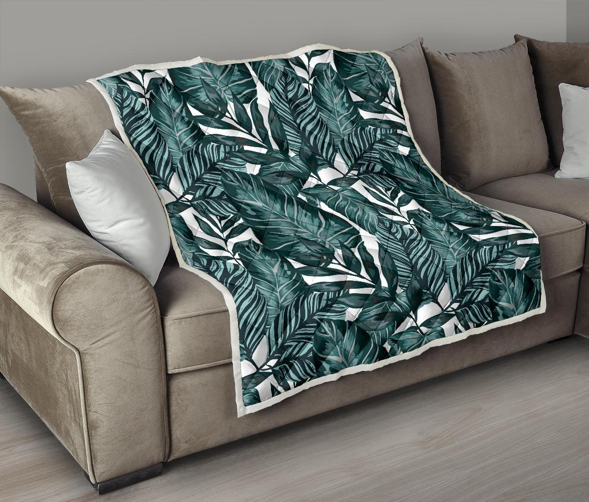 Tropical Palm Leaves Pattern Premium Quilt-JTAMIGO.COM